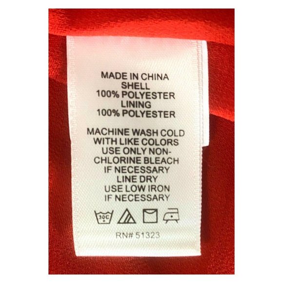 Anthropologie 1 State Red Pattern Faux Wrap Dress - Picture 7 of 7